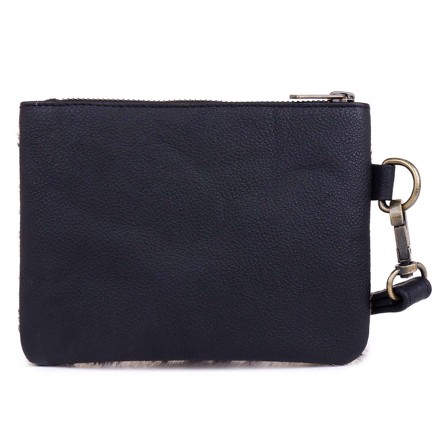 Genuine Leather Black/White Cowhide Wristlet image 3