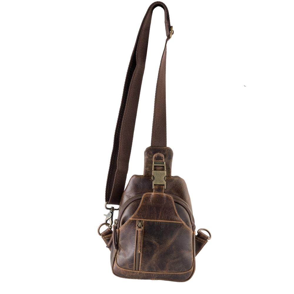 Genuine Leather Rustic Brown Sling image 2