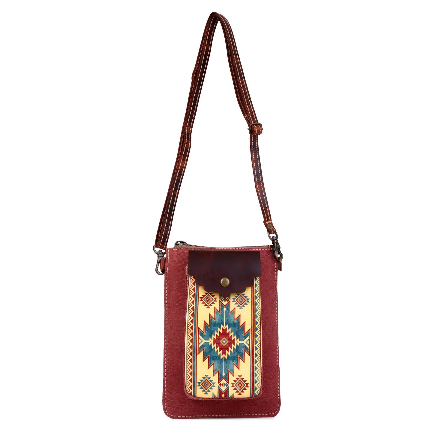 Redwood Aztec Canvas & Leather Small Cross Body image 2