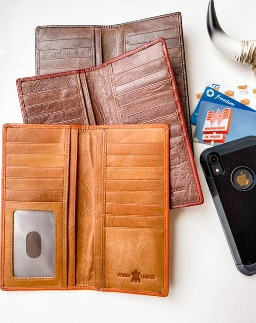 Genuine Tooled Leather Bi-Fold Wallet image 3