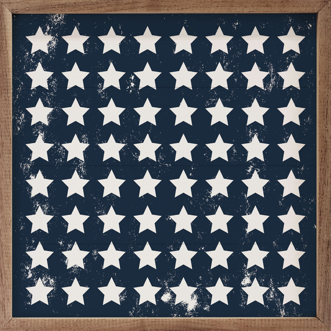 Pattern White Stars On Blue image 2