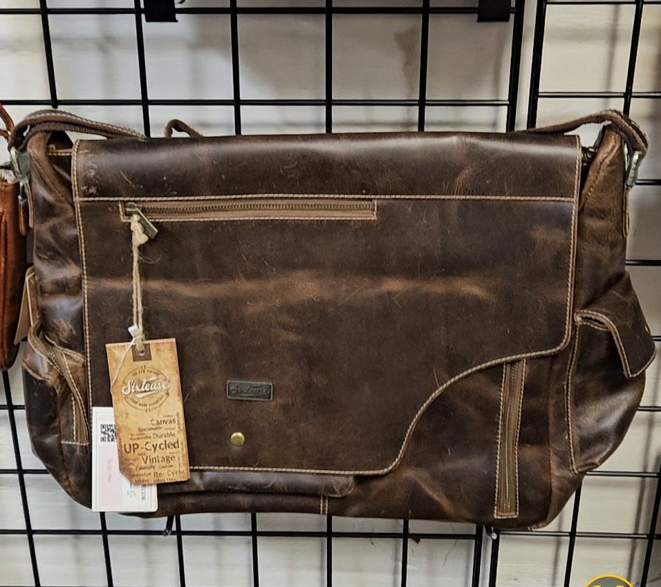 Rustic Genuine Leather Messenger Bag - Unisex image 5