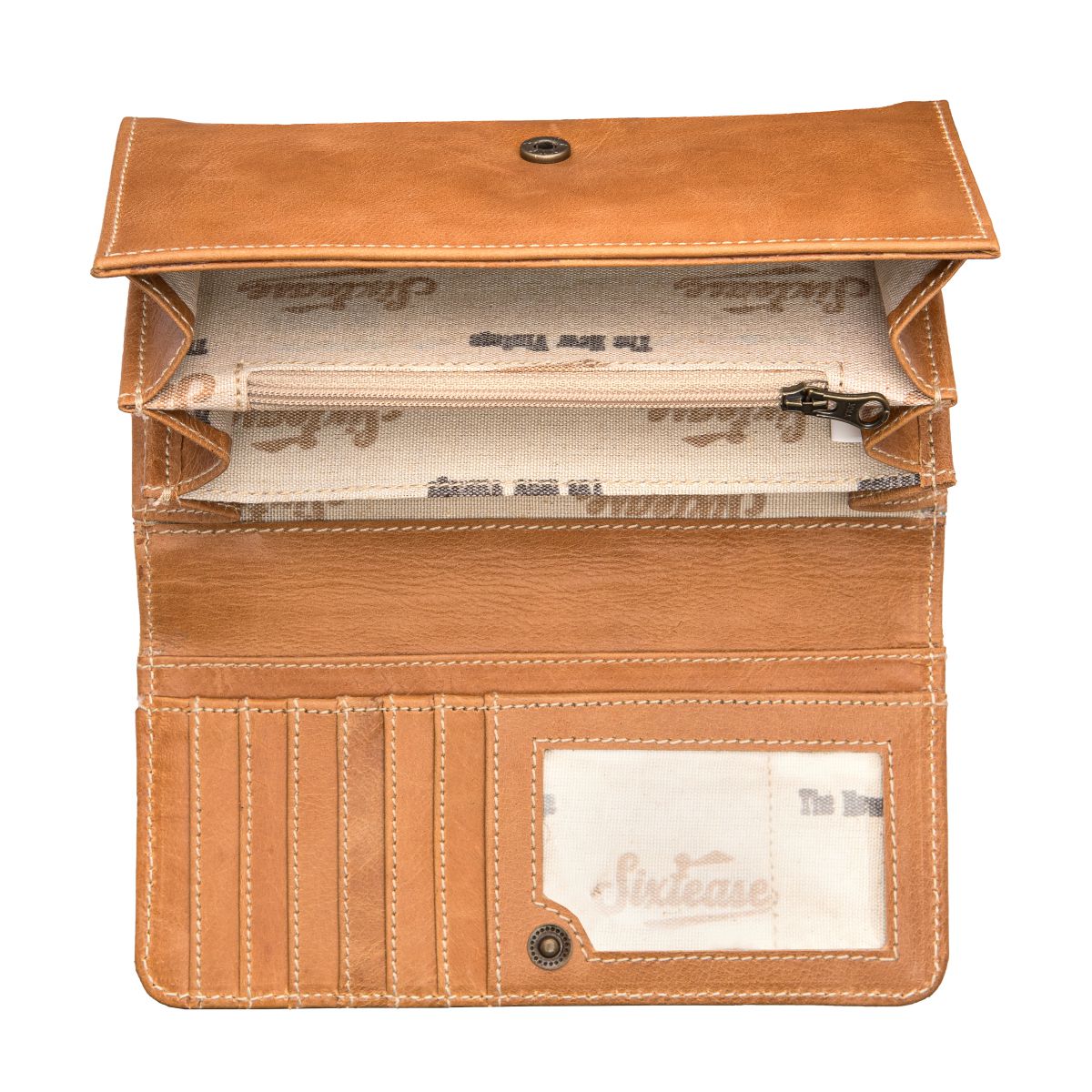 Mandala Up-cycled Canvas / Genuine Leather Wallet image 1