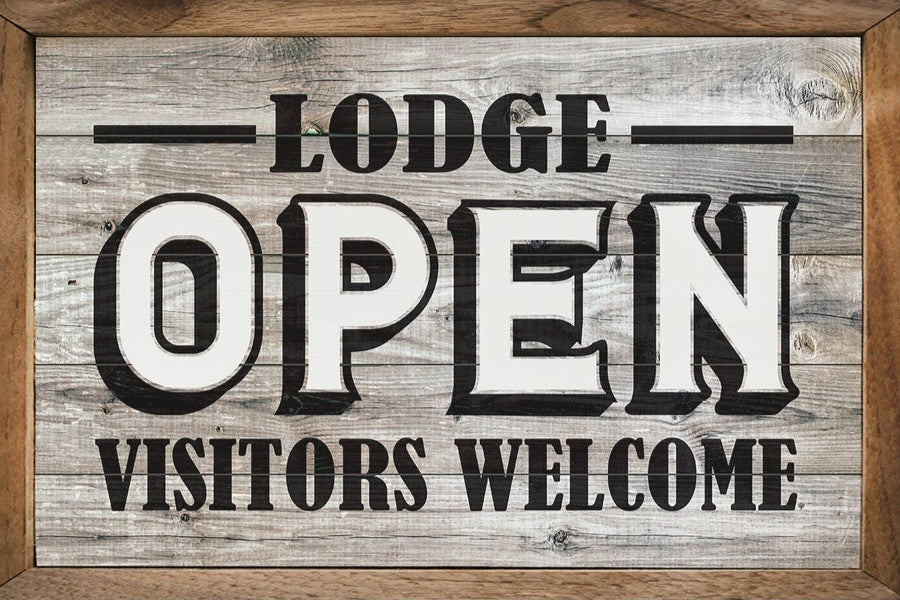 Lodge Open Visitors Welcome Whitewash image 0