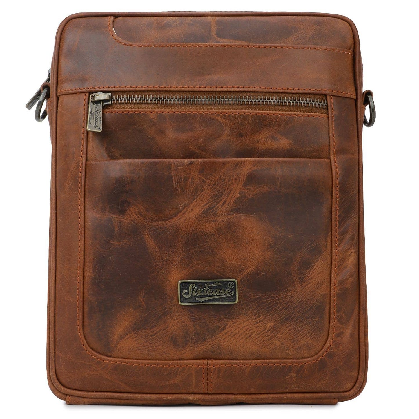 Rustic Genuine Leather Chestnut Crossbody