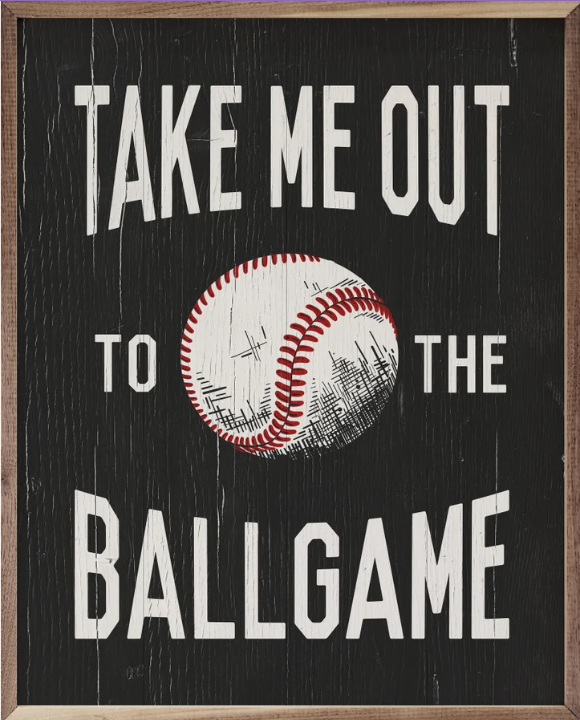 Take Me Out To The Ballgame Baseball Black image 0