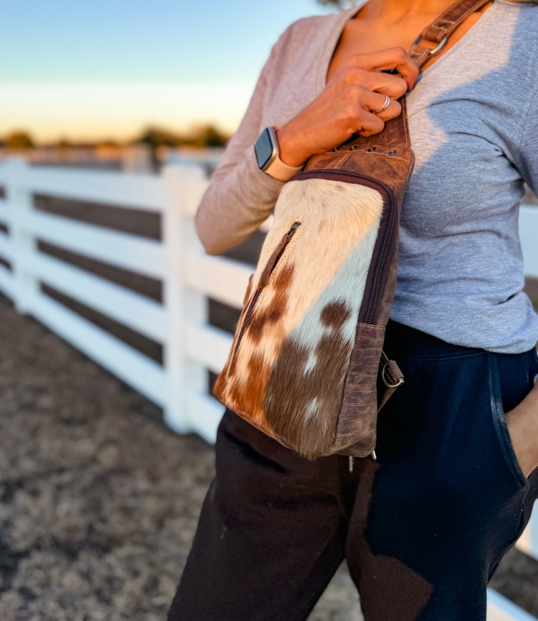 Cowhide Leather Sling Bag image 1