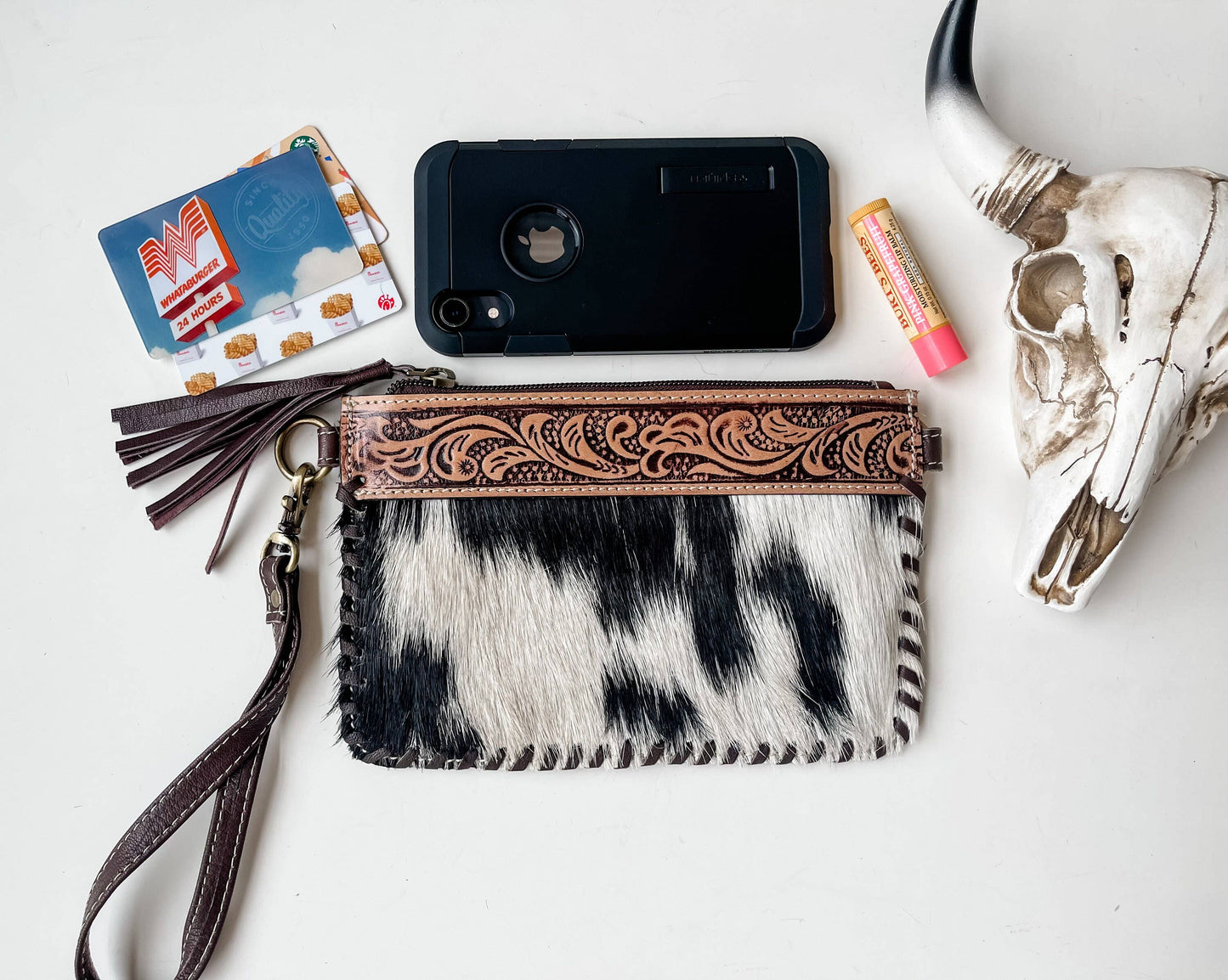 Mini Cowhide Tooled Leather Crossbody