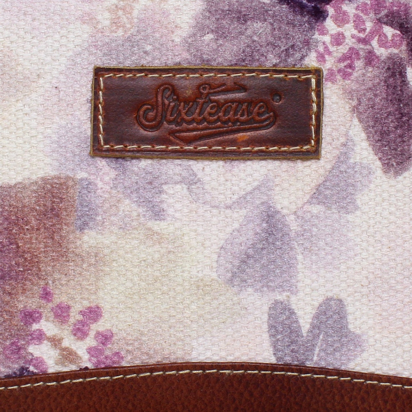Floral Up-cycled Canvas & Genuine Leather Wallet image 1