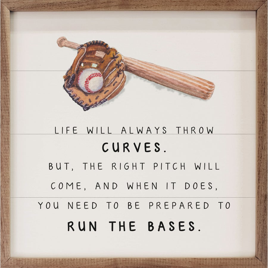 Life Will Always Throw Curves Baseball White image 0