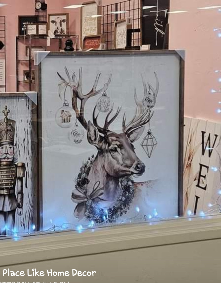 Reindeer With Ornaments And Wreath image 1