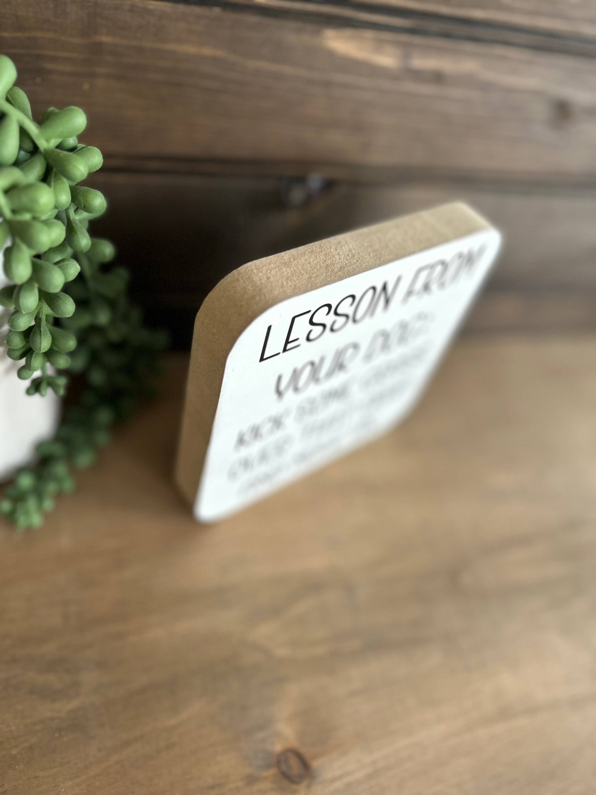 Lesson From Your Dog Wood Sign