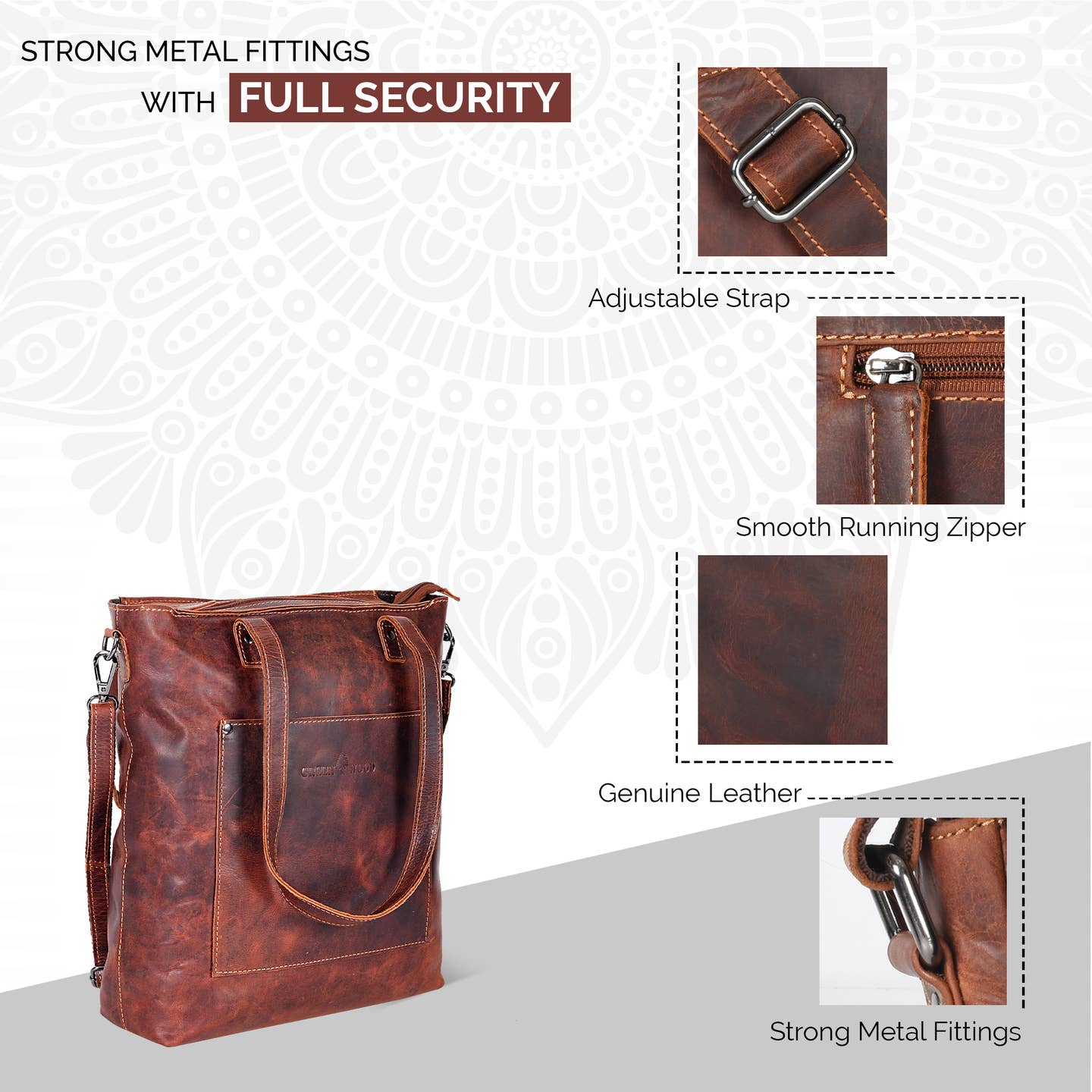 Bunbury Genuine Leather Tote Bag image 4