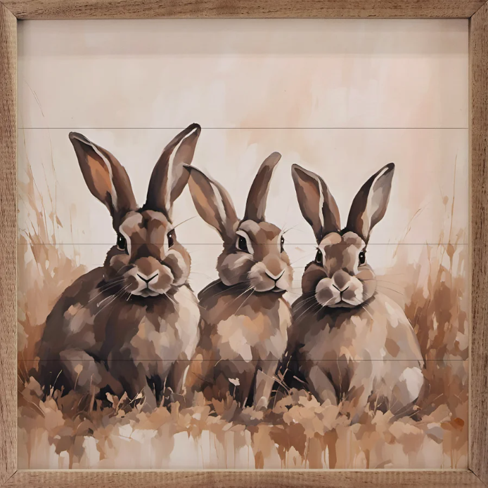 Brown Three Rabbits image 1