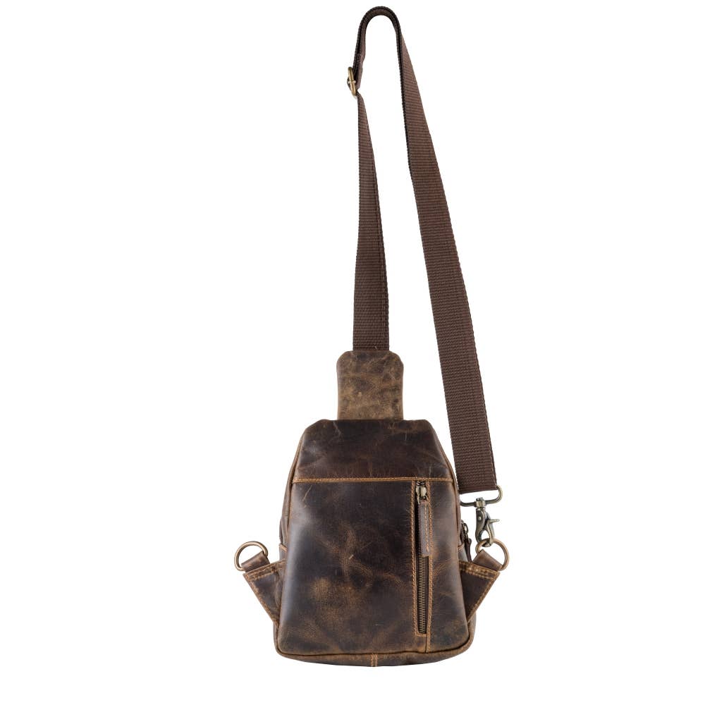 Genuine Leather Rustic Brown Sling image 3