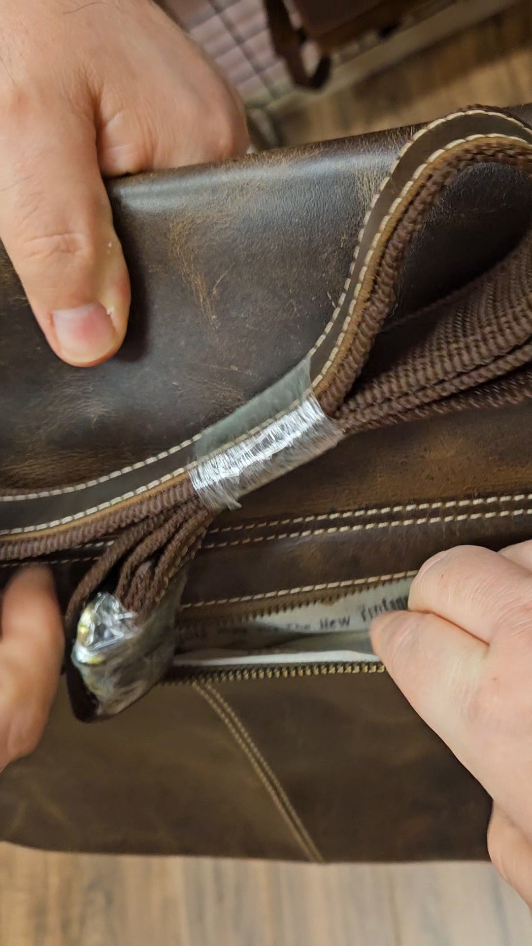 Rustic Genuine Leather Messenger Bag - Unisex image 10