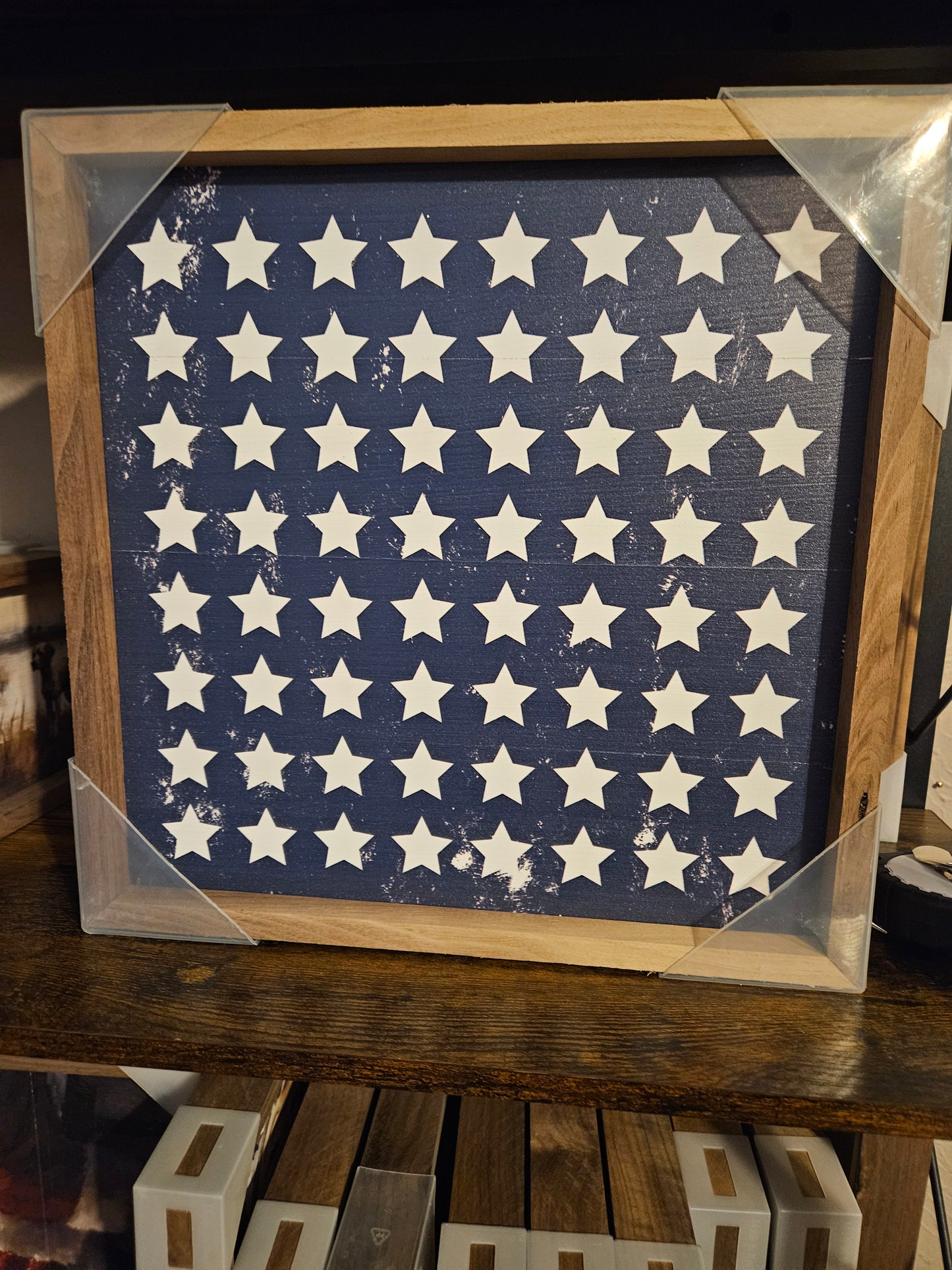 Pattern White Stars On Blue image 1