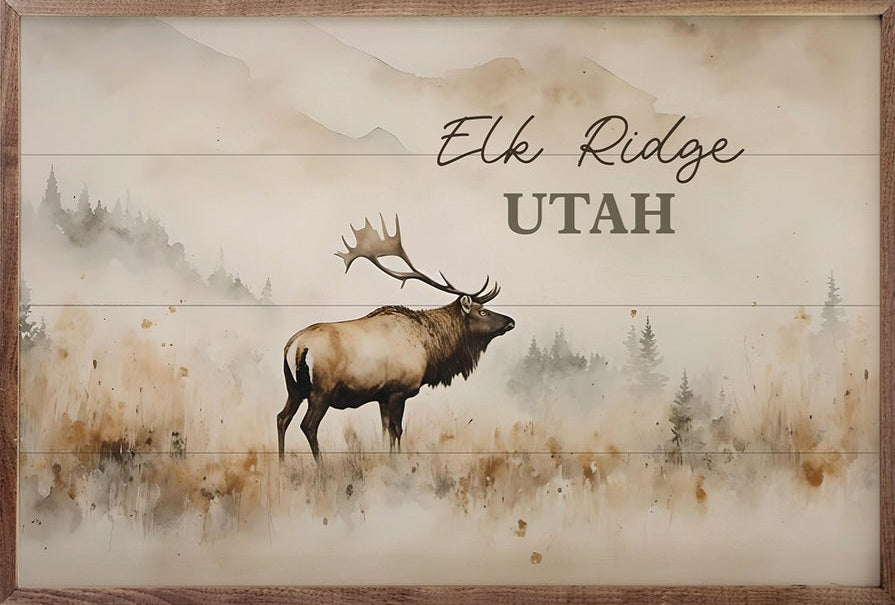 Mountain Elk Personalized Name Drop image 0