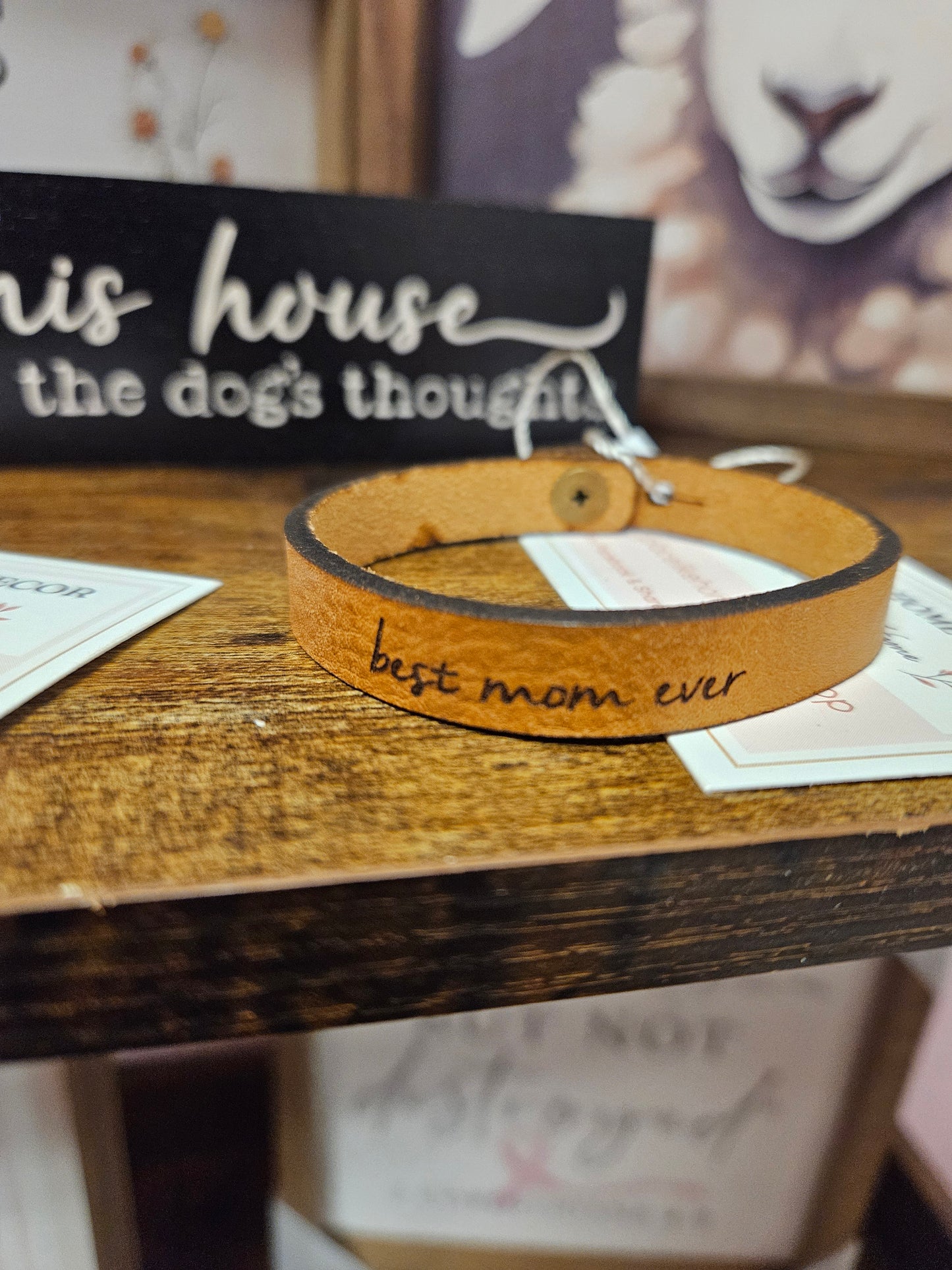 Best Mom Ever Thin Leather Bracelet image 2