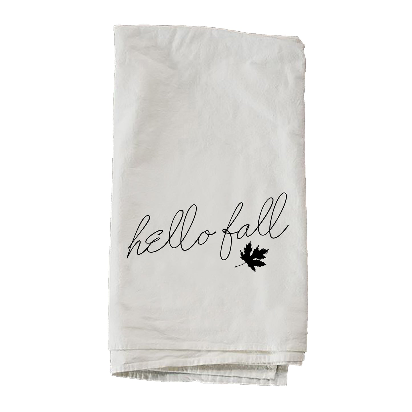 Hello Fall Script Leaf Towel