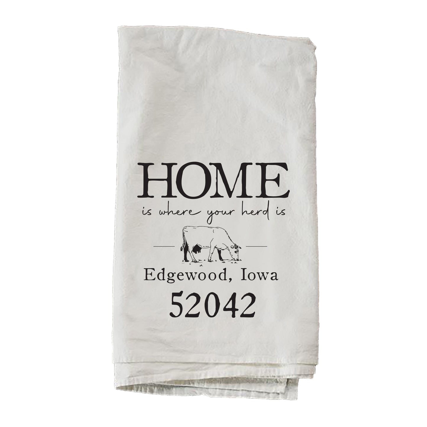 Personalized City State Zip Home Is Where Towel