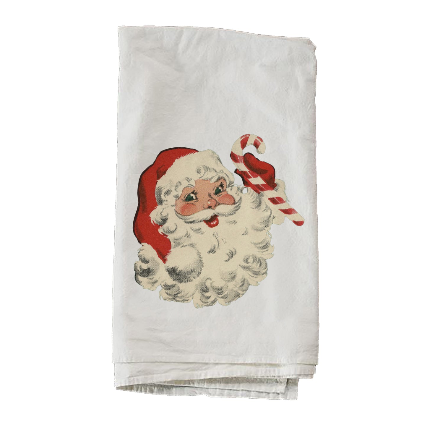 Vintage Santa With Candy Cane Towel