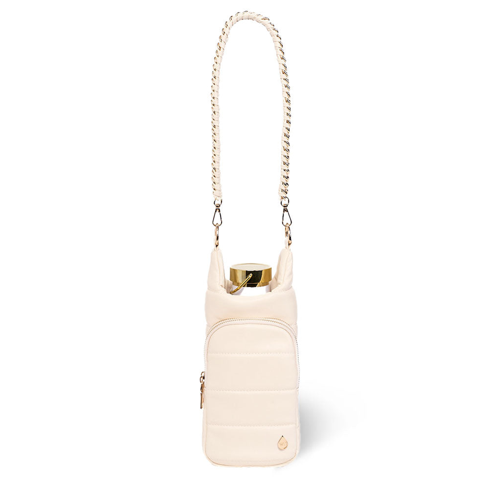 Ivory Vegan Leather Gold Chain Strap