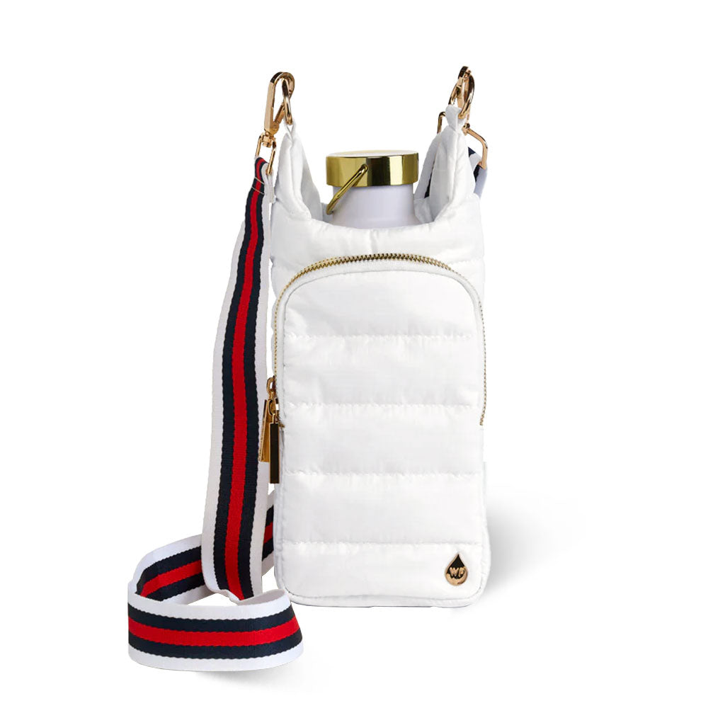 Navy, Red and White Striped Strap with Gold Hardware