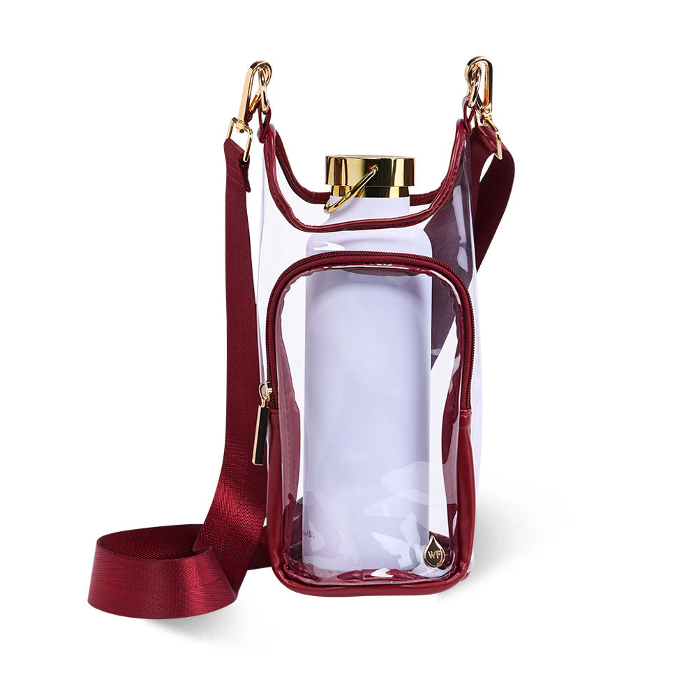 Clear HydroBag® Stadium with Maroon Trim and Matching RFID Pouch