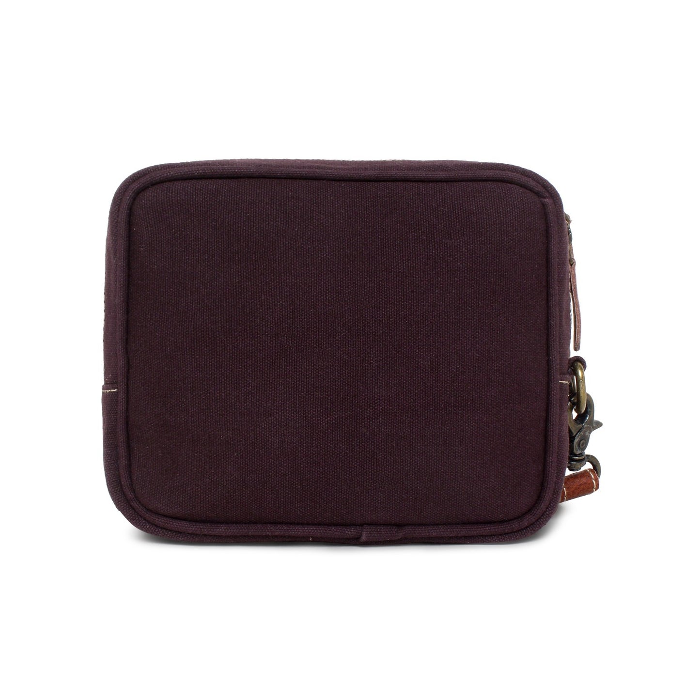 Floral Up-cycled Canvas / Genuine Leather Wristlet image 3