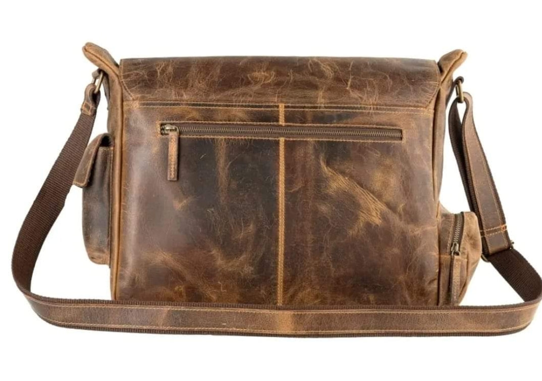 Rustic Genuine Leather Messenger Bag - Unisex image 2