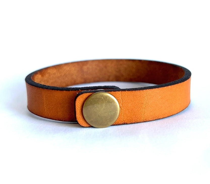 Cross Leather Snap Engraved Cuff Bracelet image 1