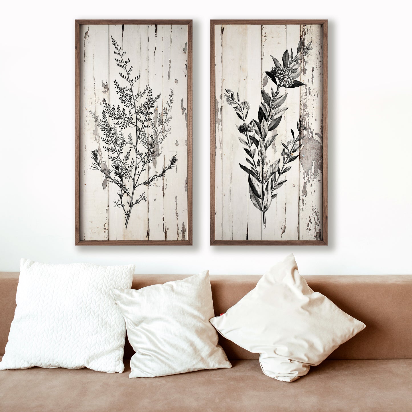 Floral Stem Chippy Whitewash image 1