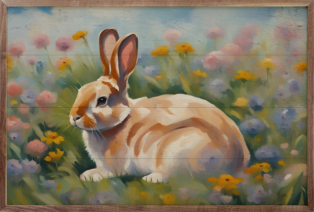 Bunny In Color Flower Field image 1