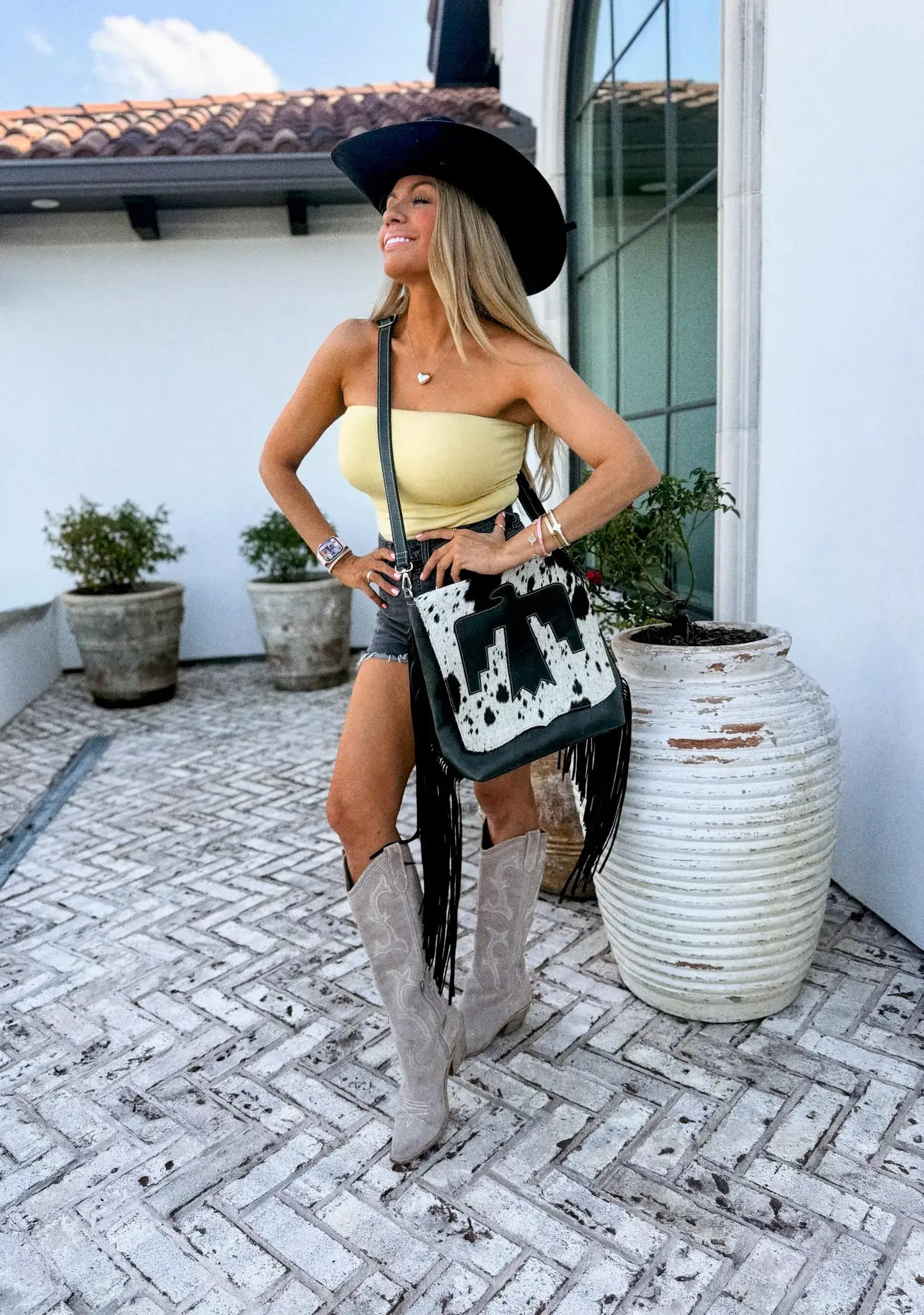 ALEXA THUNDERBIRD CROSSBODY | Western Cowhide Leather purse