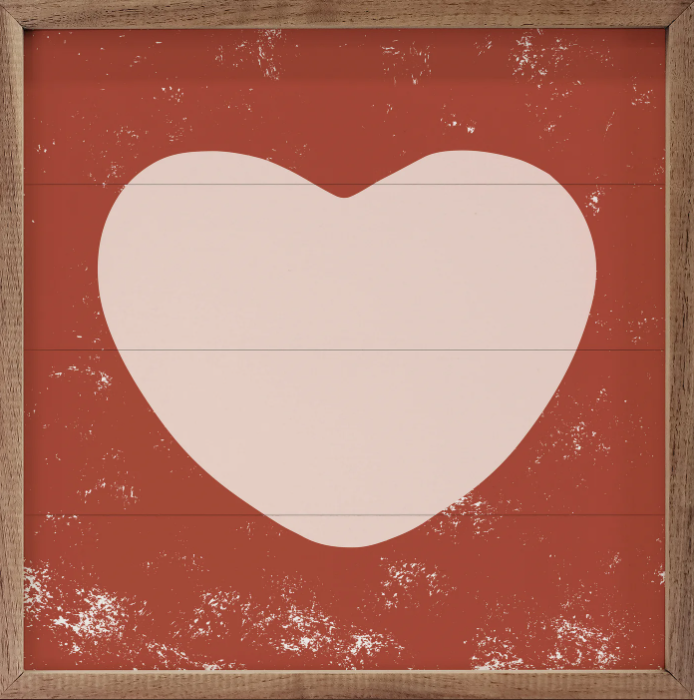 Pink Heart On Red image 0