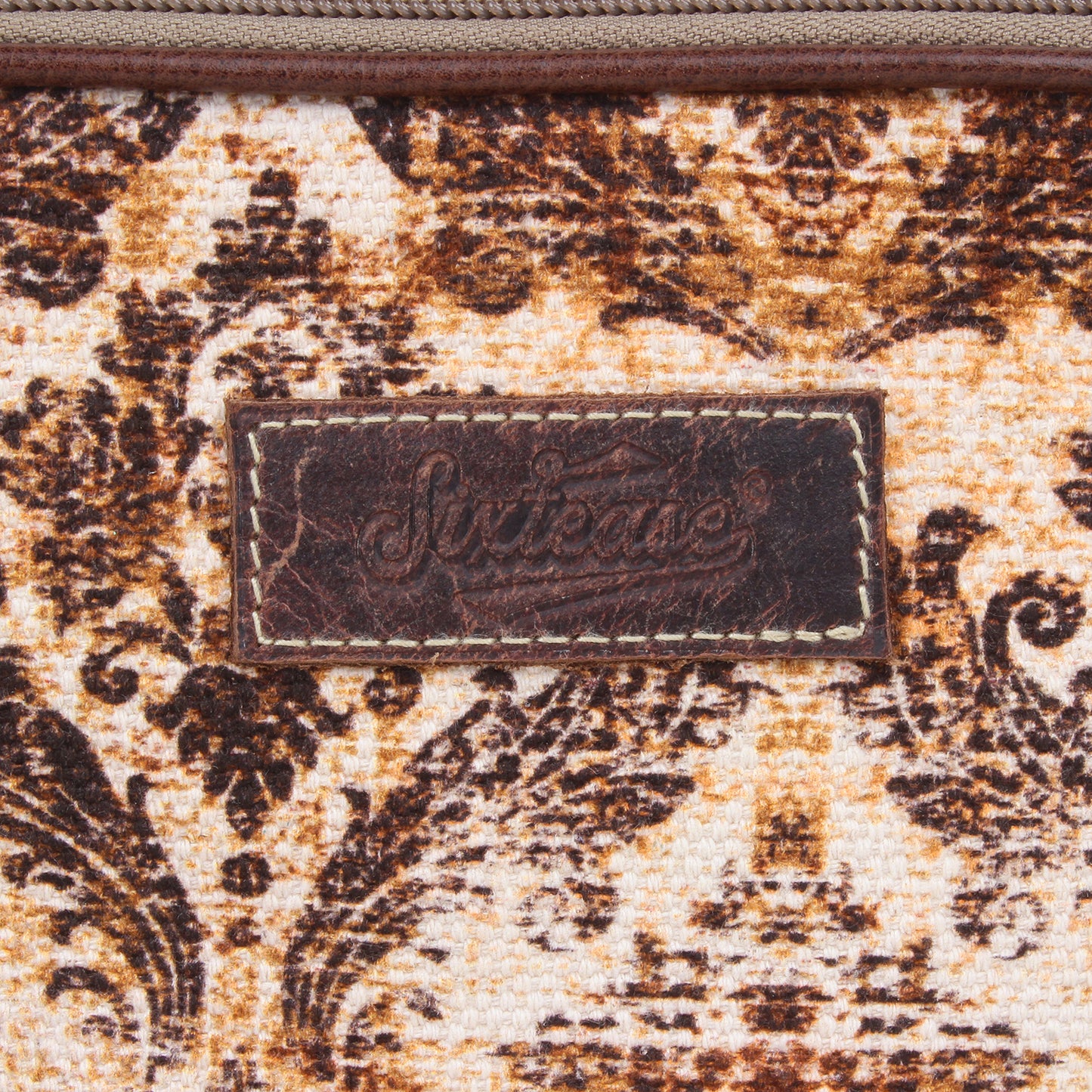 Up-cycled Canvas / Genuine Leather Wristlet image 3