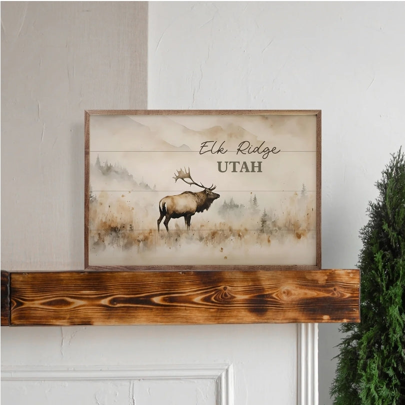 Mountain Elk Personalized Name Drop image 1