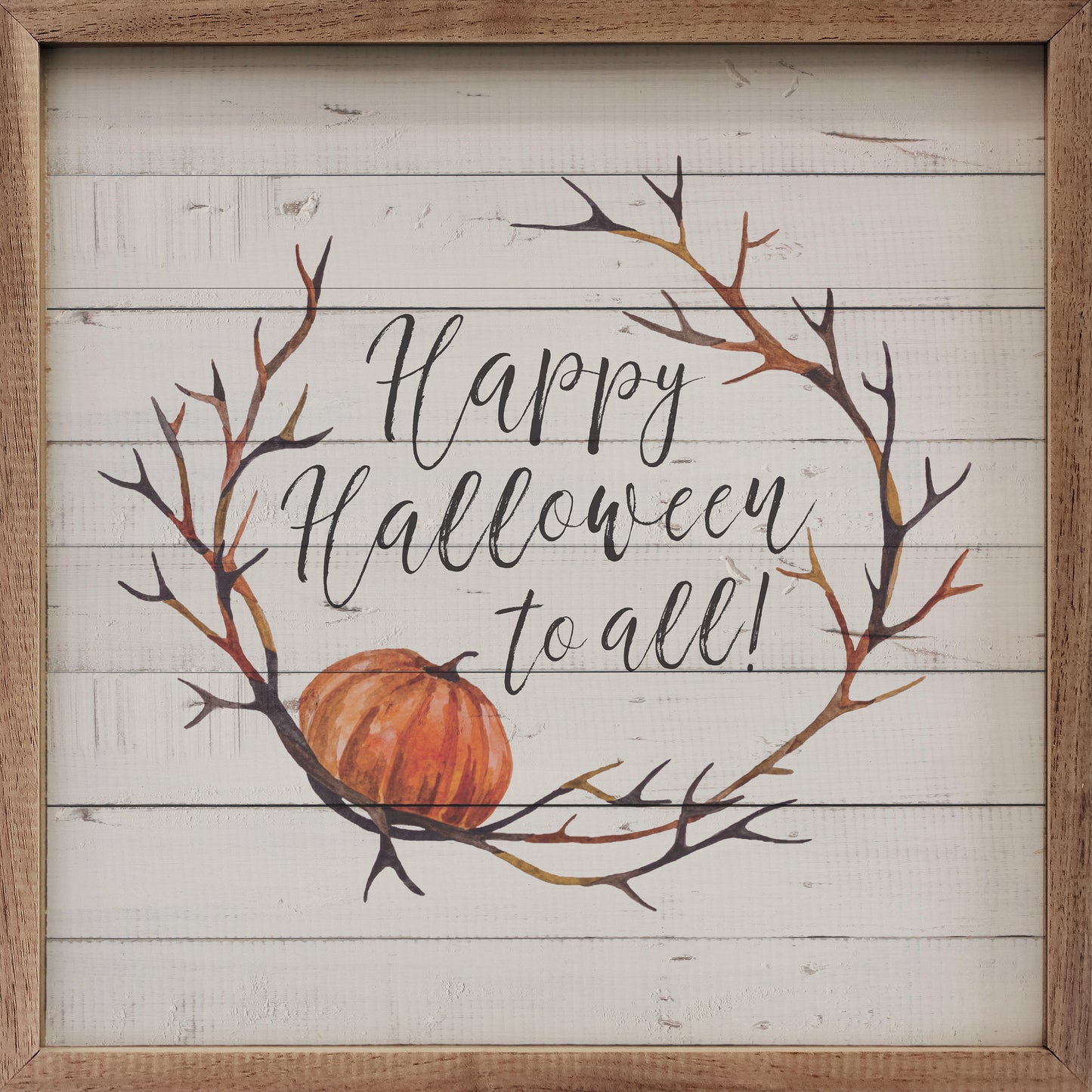 Happy Halloween To All Wreath Whitewash image 0