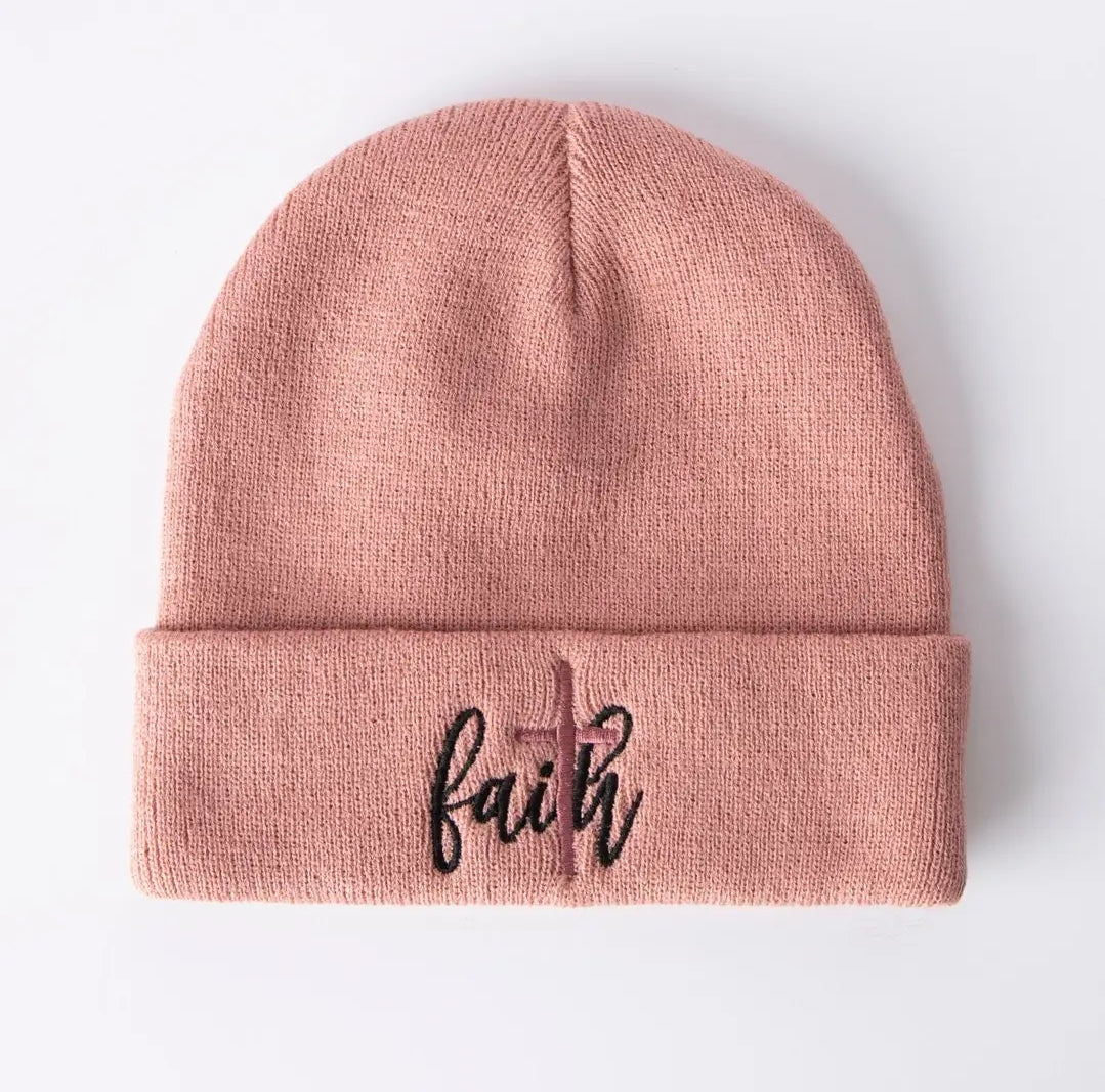 Faith Cross Embroidered Beanie image 0