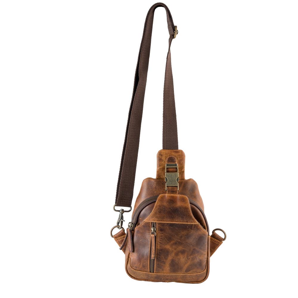 Genuine Leather Rustic Tan Sling image 2