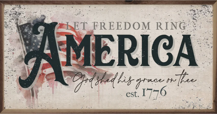 Distressed Let Freedom Ring America Flag image 0