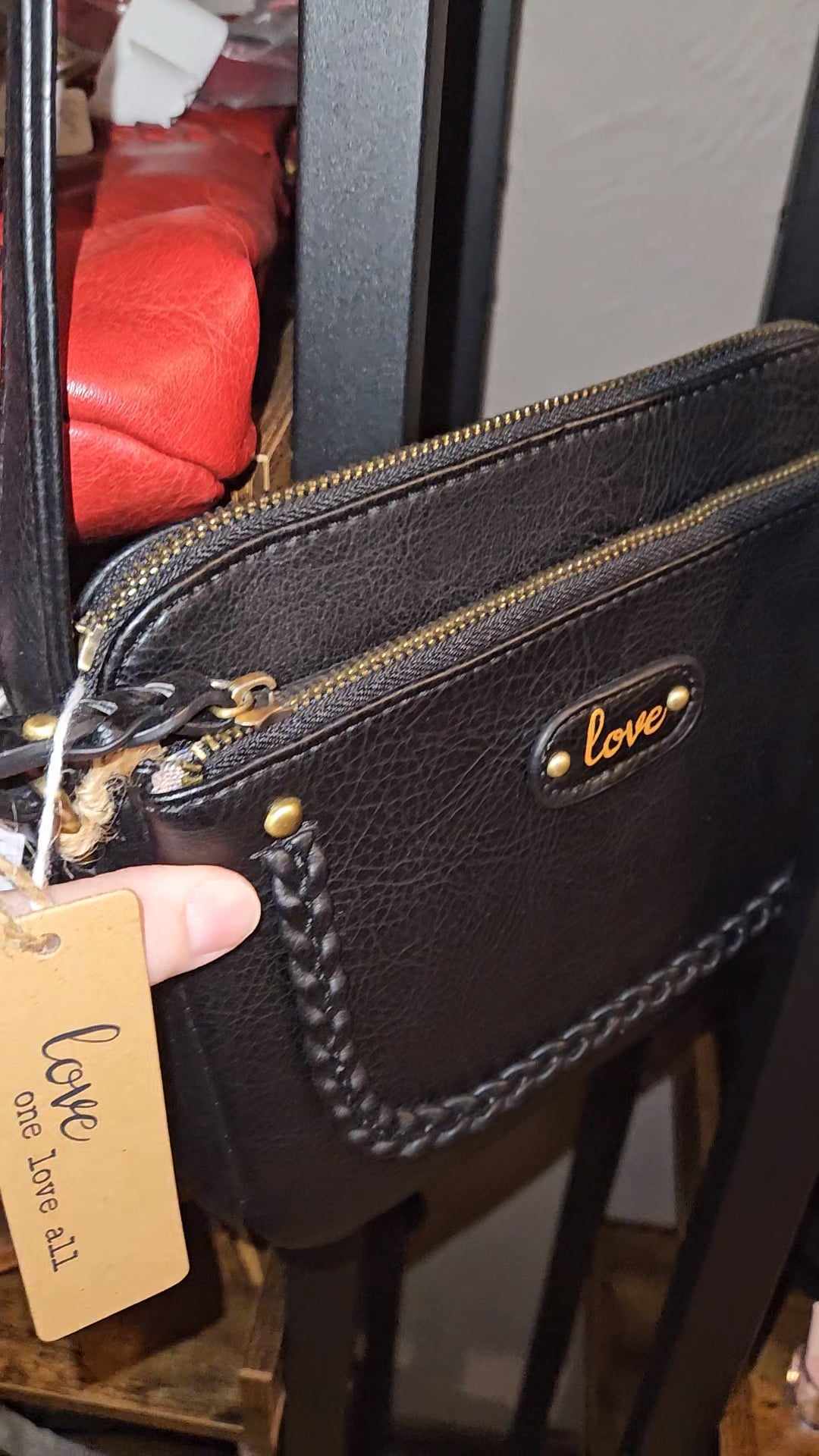 The Real - Distressed Vegan Leather Crossbody Purse image 1