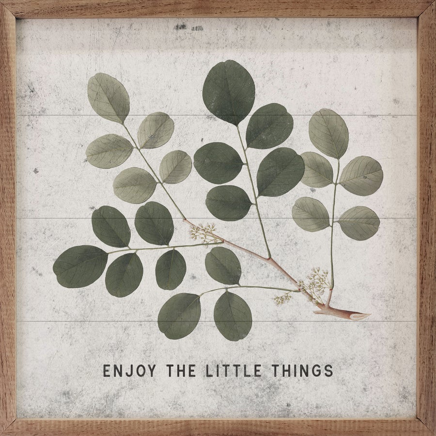 Enjoy The little Things Simple Greenery White image 0