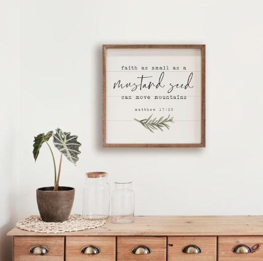 Mustard Seed Greenery Matthew 17:20 White image 1