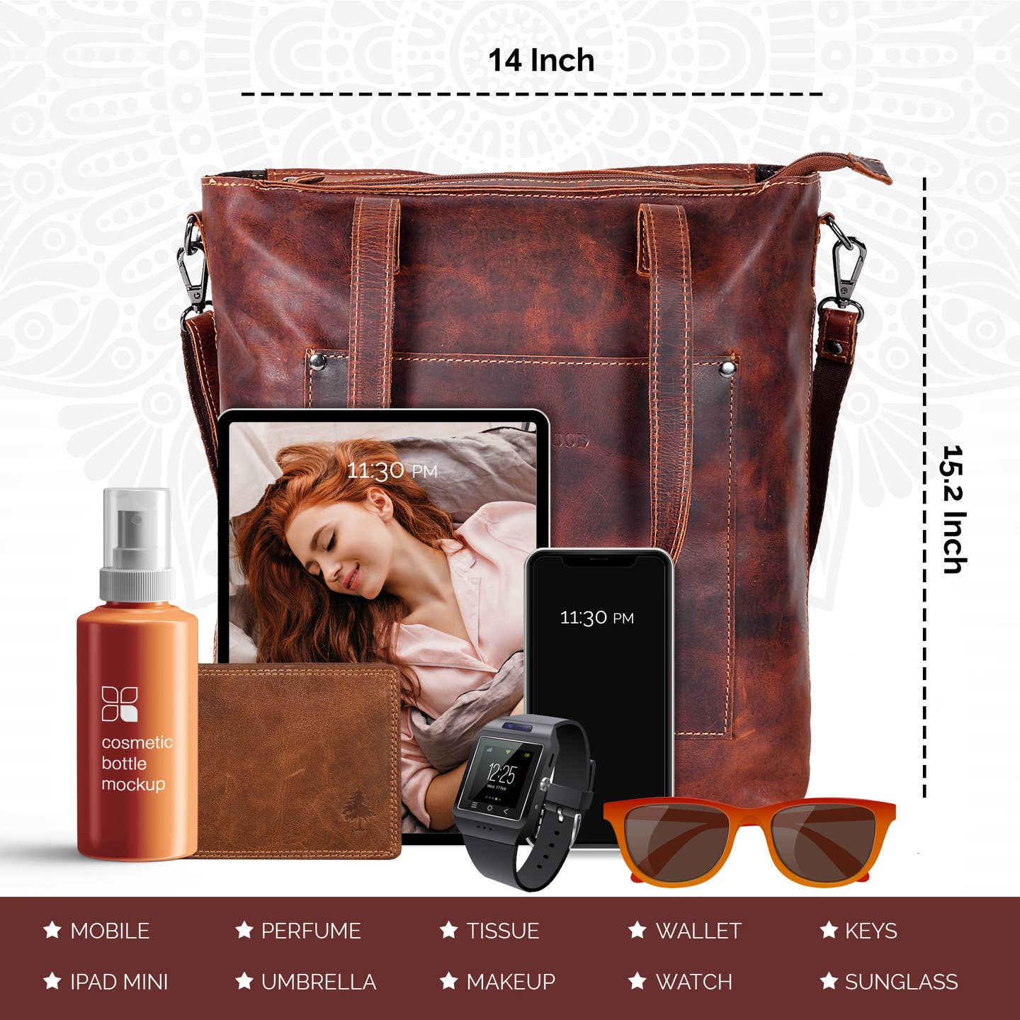 Bunbury Genuine Leather Tote Bag image 5