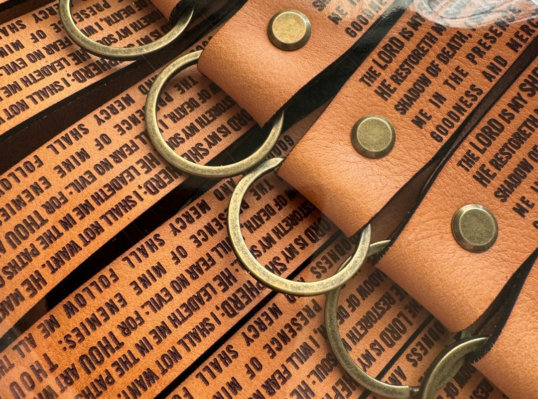 Psalm 23 Leather Keychain image 2