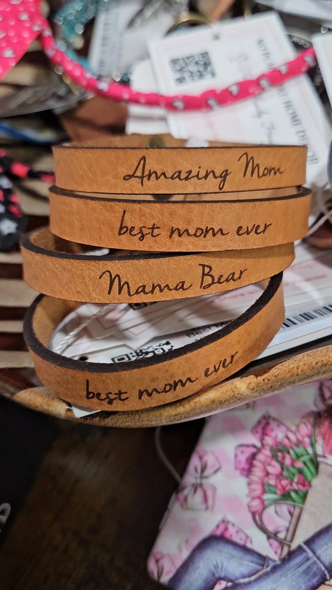 Mama Bear Thin Leather Bracelet image 0
