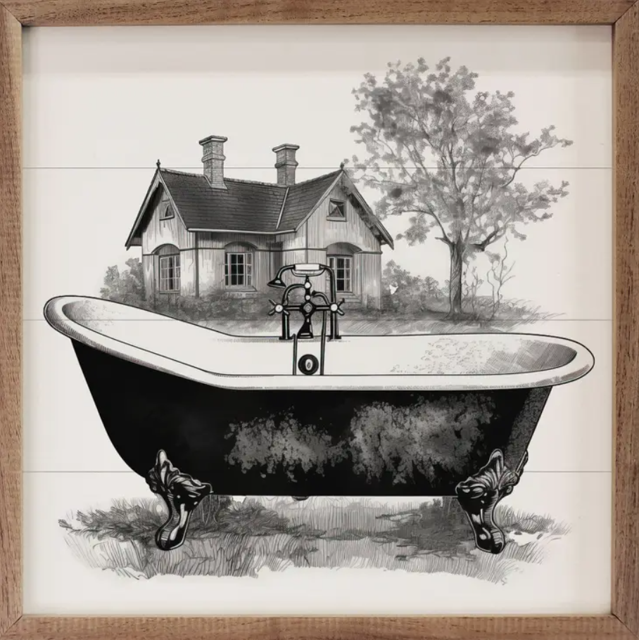 Black Country Tub with House White image 0