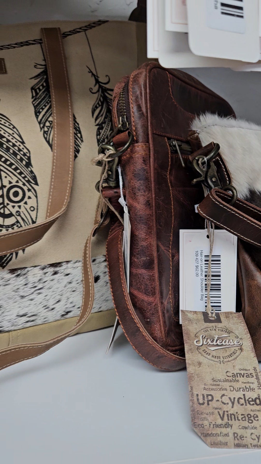 Rustic Genuine Leather Cherry Crossbody Bag image 6
